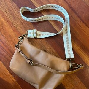 Madewell Tan Leather Double Strap Crossbody Bag